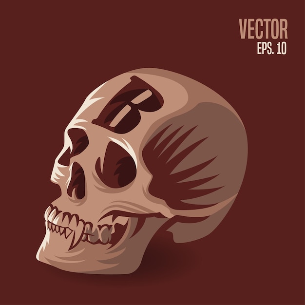 Vector skull alphabet b illustration