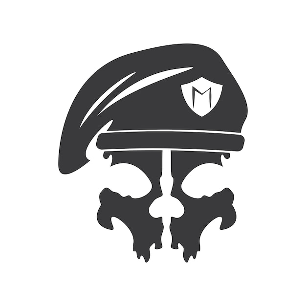 Skull army logo vector illustrations design icon