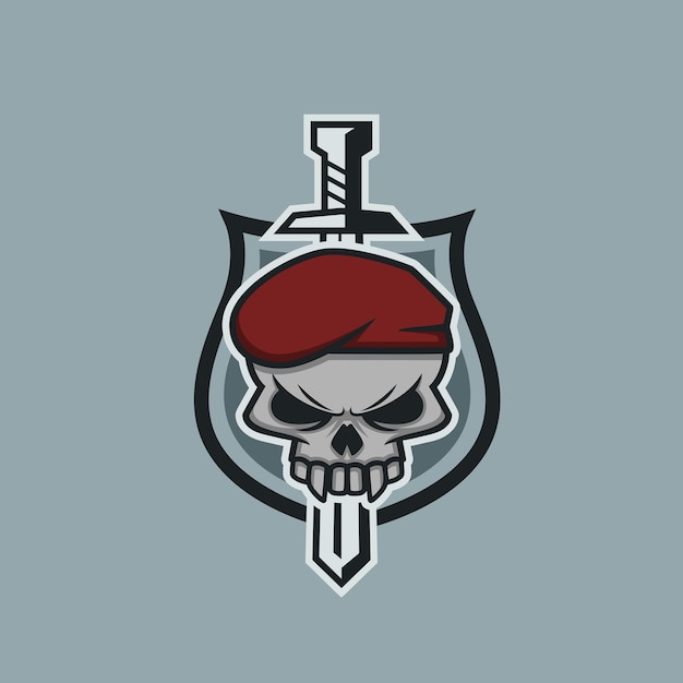 Skull army sword and shield