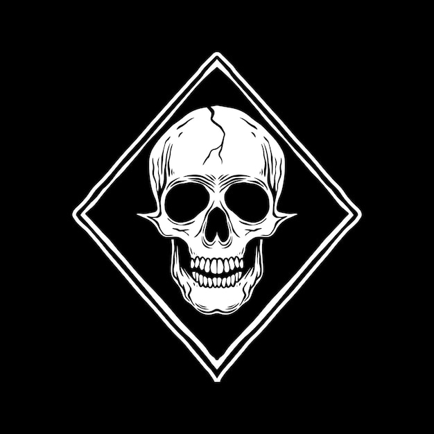 Vector skull art black and white hand drawn illustrations vector