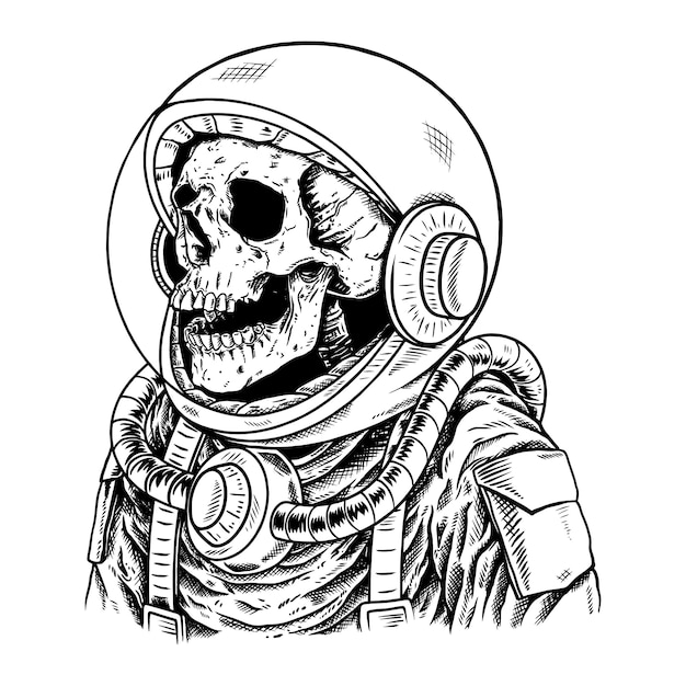 Vector skull astronaut