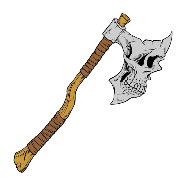 Vector skull axe weapon