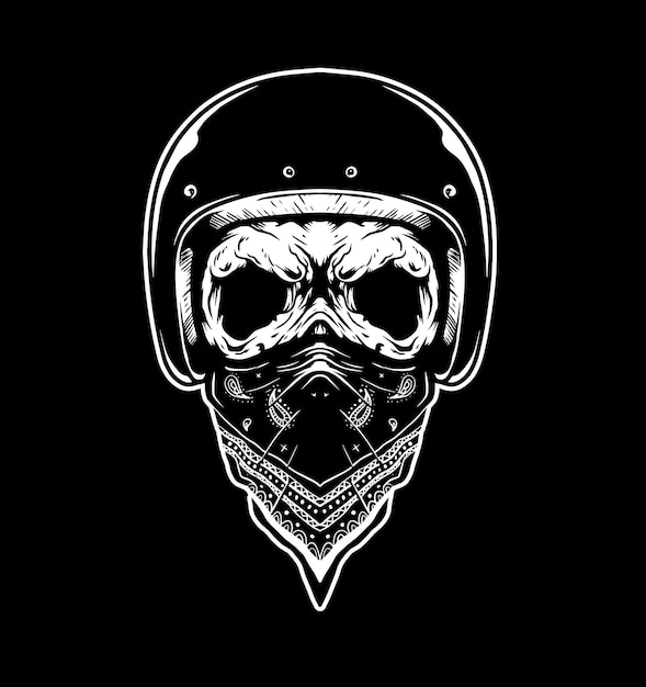 Skull bandana helmet vector