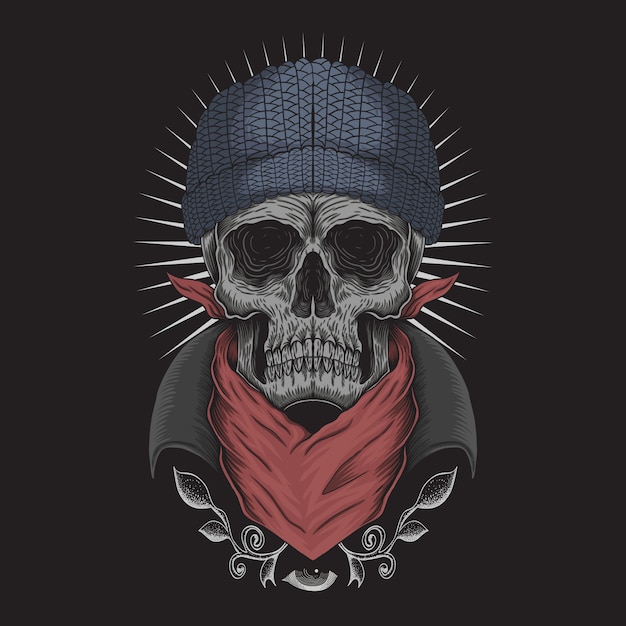 Skull bandana illustratie