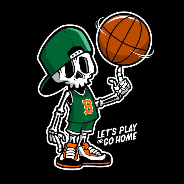 Skull Basketball cartoon