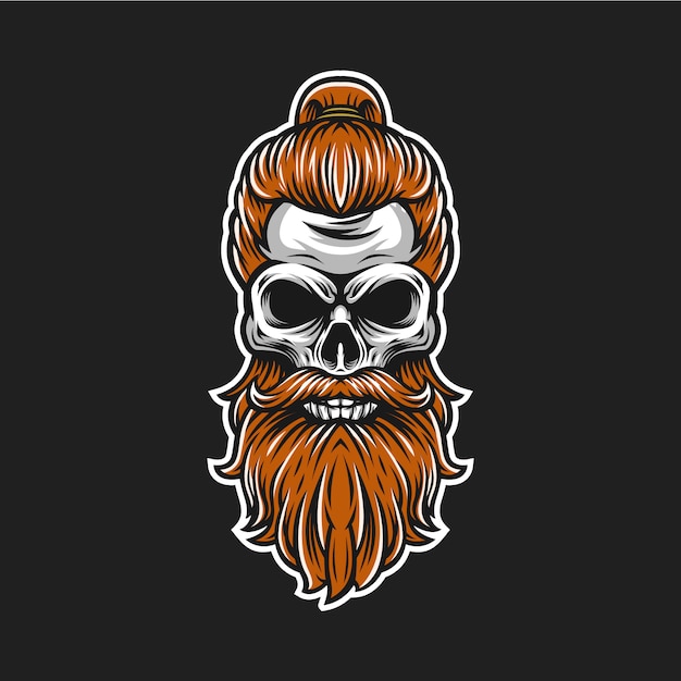 Skull beard logo