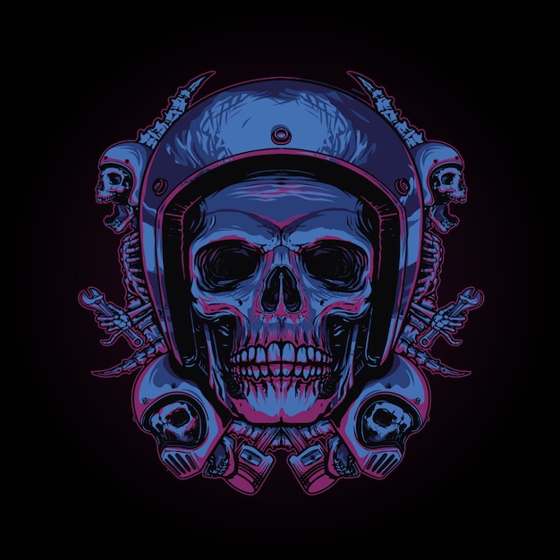 Skull biker illustration