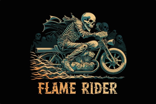 Skull Biker Vector illustratie voor t-shirt