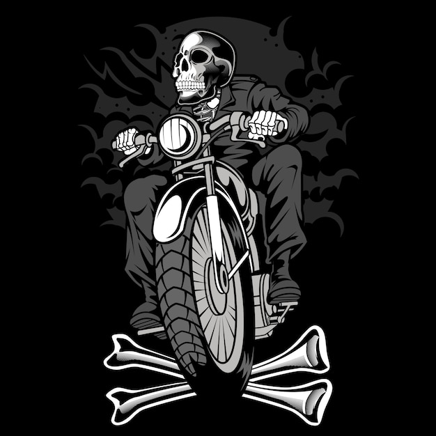 Vector skull biker