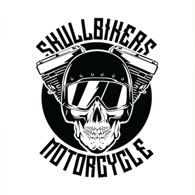 スカル バイカー オートバイ クラブのロゴのベクトル