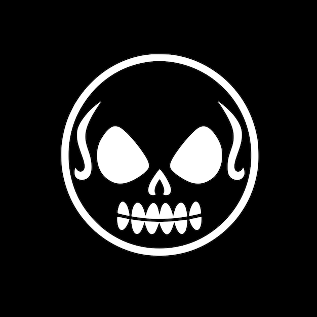 Вектор skull black and white vector illustration