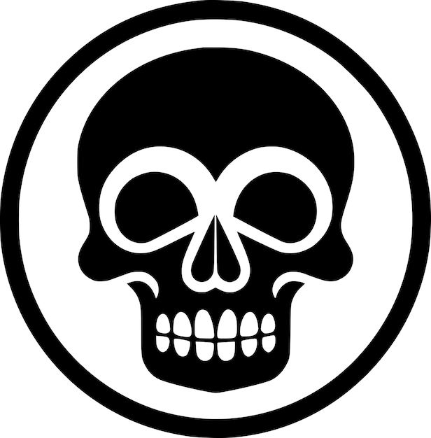 Вектор skull black and white vector illustration