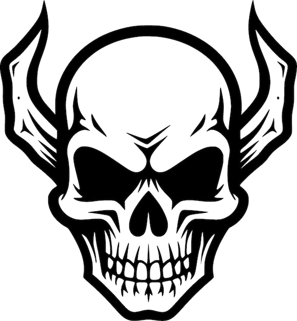 Vector skull black and white isolated icon vector illustration