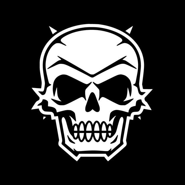 Vector skull black and white isolated icon vector illustration