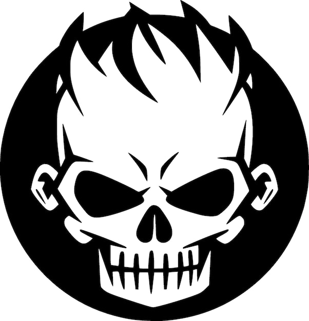 Vector skull black and white isolated icon vector illustration