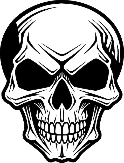 Skull black and white isolated icon vector illustration