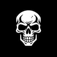 Vector skull black and white isolated icon vector illustration