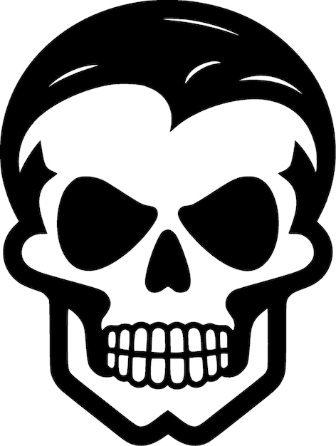 Vector skull black and white isolated icon vector illustration