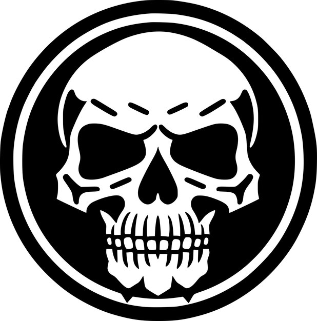 Skull black and white isolated icon vector illustration