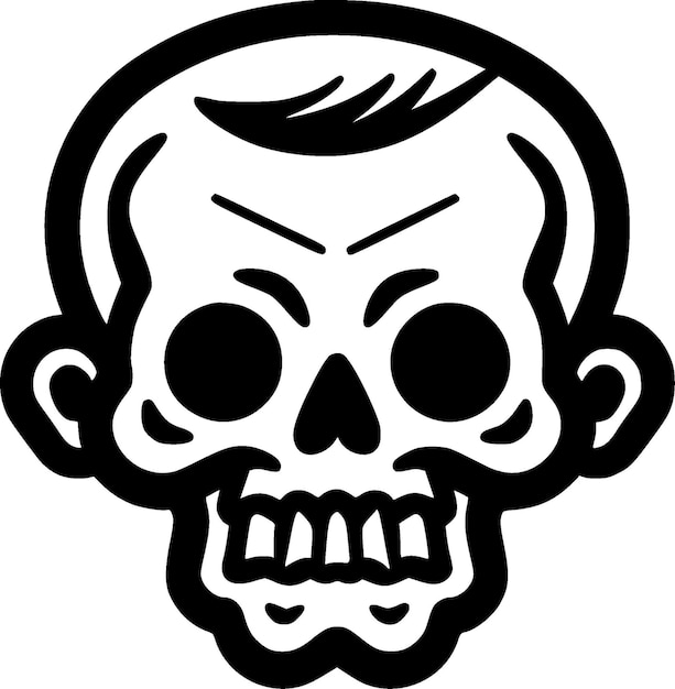 Skull Black and White Isolated Icon Vector illustration