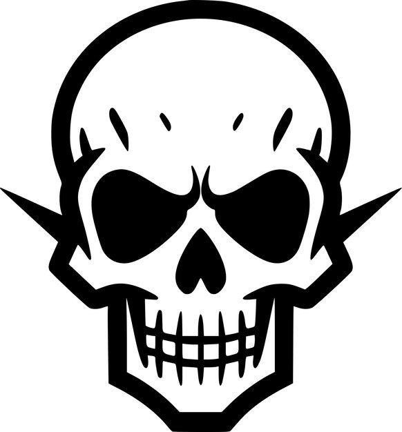 Vector skull black and white isolated icon vector illustration