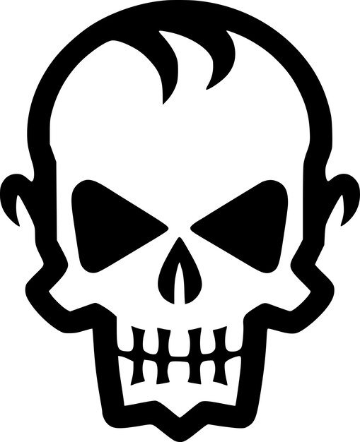 Vector skull black and white isolated icon vector illustration