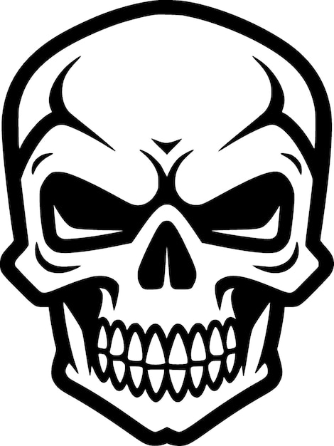 Skull Black and White Vector illustration