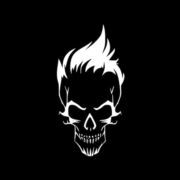 Skull Black and White Vector illustration