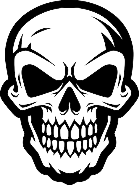 Vector skull black and white vector illustration