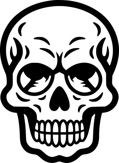 Skull Black and White Vector illustration