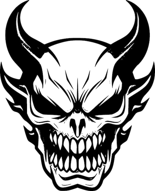 Skull Black and White Vector illustration