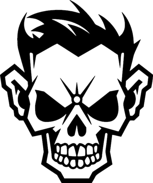 Skull Black and White Vector illustration