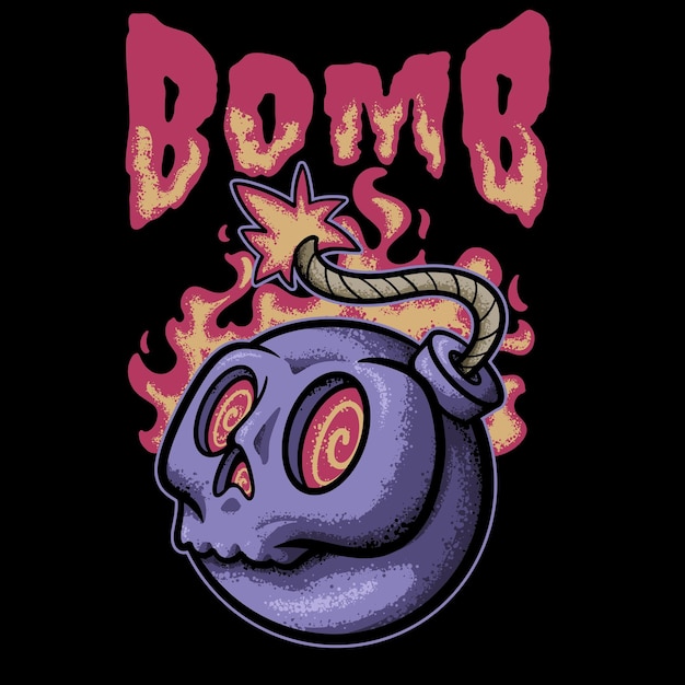 Vector skull bomb illustration