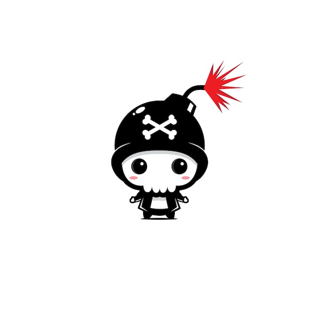 skull bomb mascot  