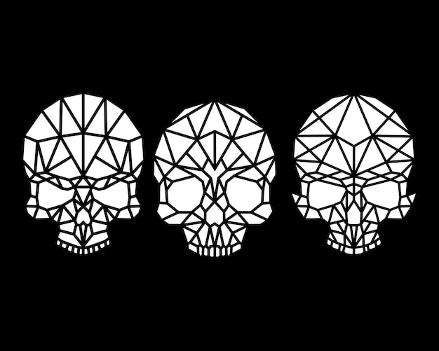 Vector skull bone geometric logo icon symbol design