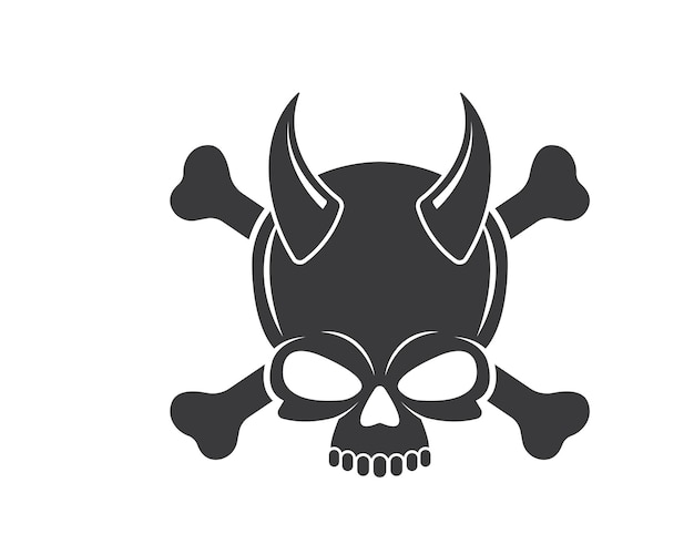 Skull bone logo vector illustration