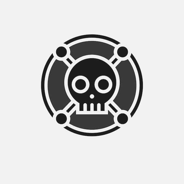 Skull and bones icon logo design vector graphic illustration symbol