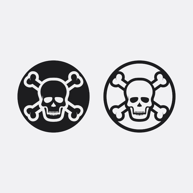 Skull and bones icon logo design vector graphic illustration symbol