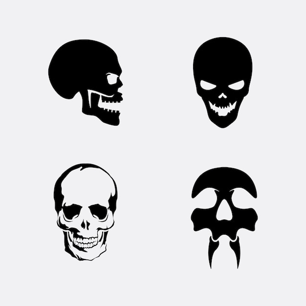 Skull and bones icon logo design vector graphic illustration symbol