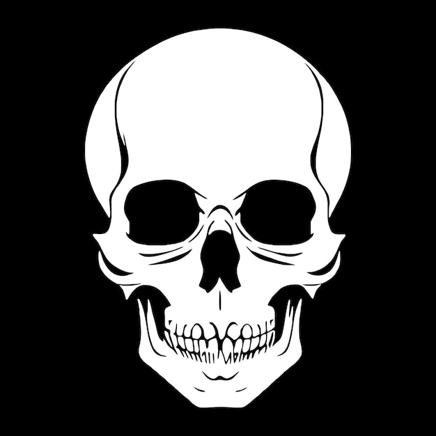 Skull bones skeleton logo simple black tattoo