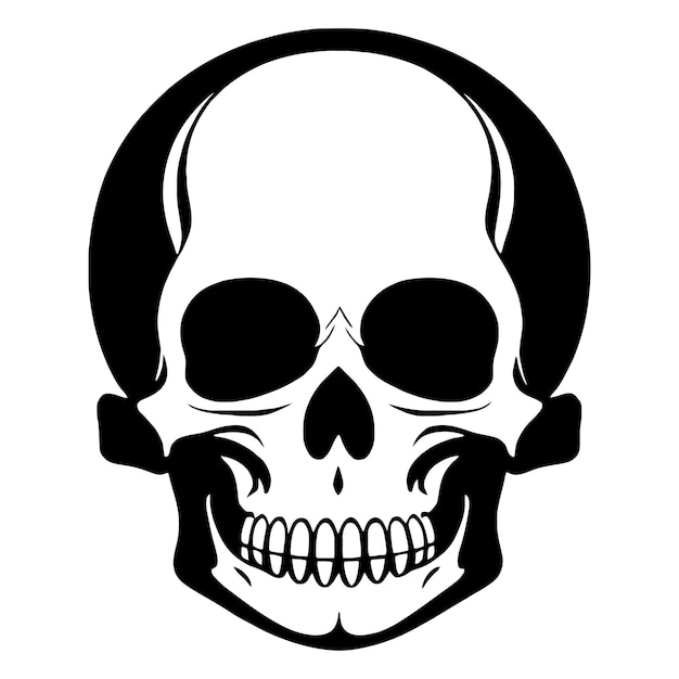 Vector skull bones skeleton logo simple black tattoo