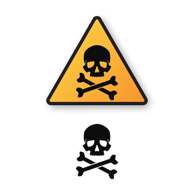 Skull and bones warning sign