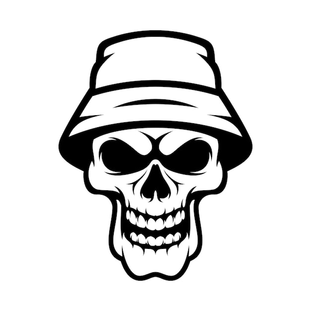 Skull Bucket Hat Schets