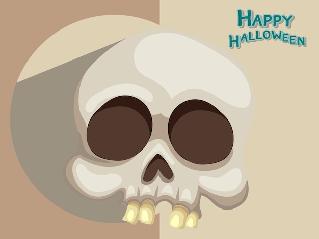 Skull cartoon vector Halloween on Background.Vector illustration.