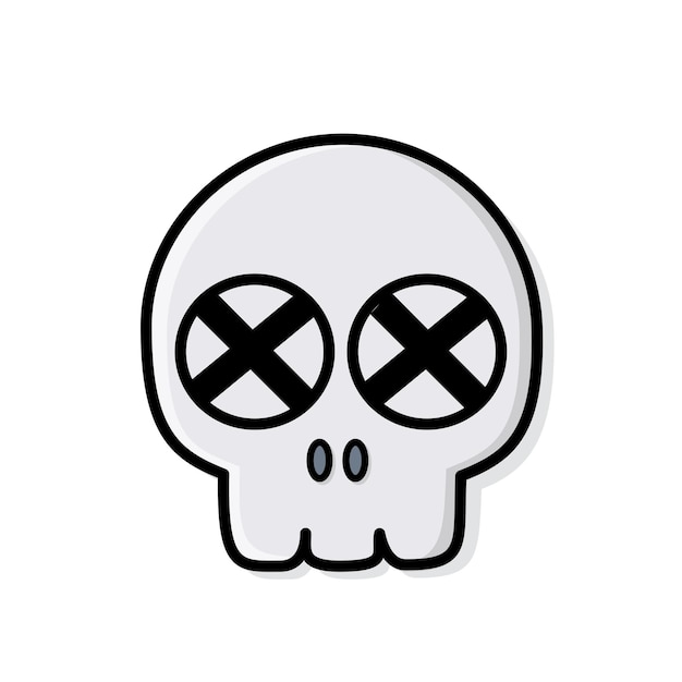 Skull cartoon vector icon design illustration skull halloween