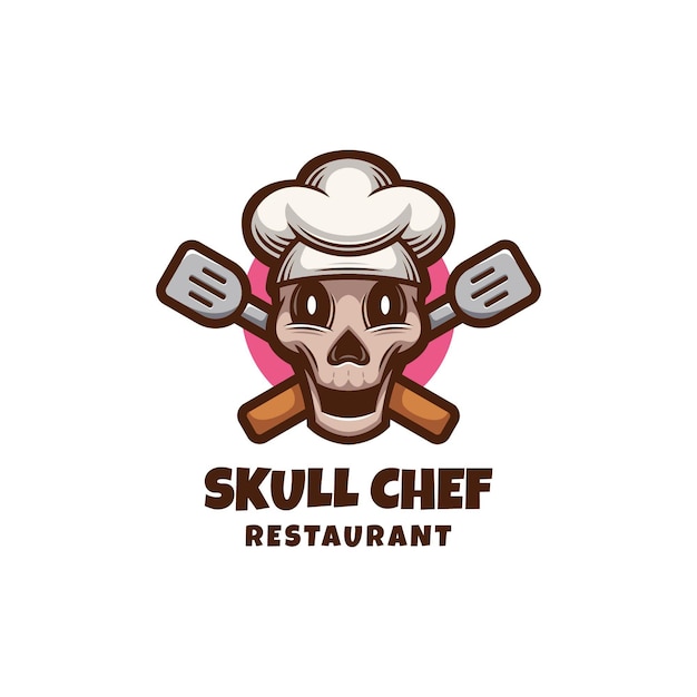 Vector skull chef logo