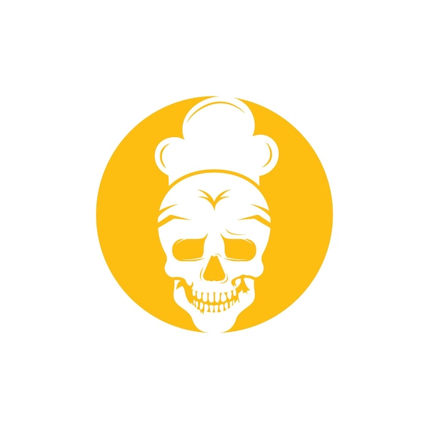 Skull chef vector logo design template