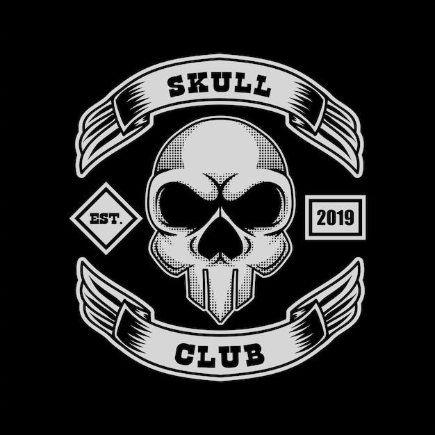 Skull club vector illustration