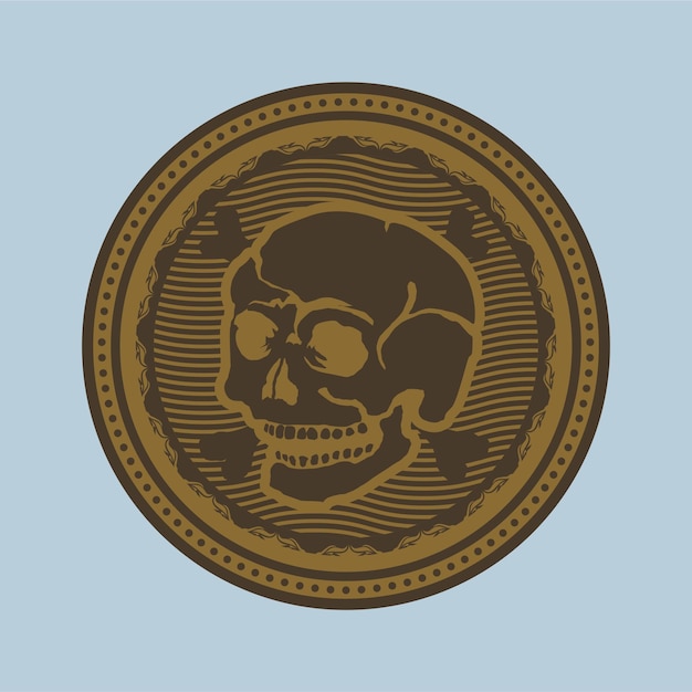 Skull coin vector design