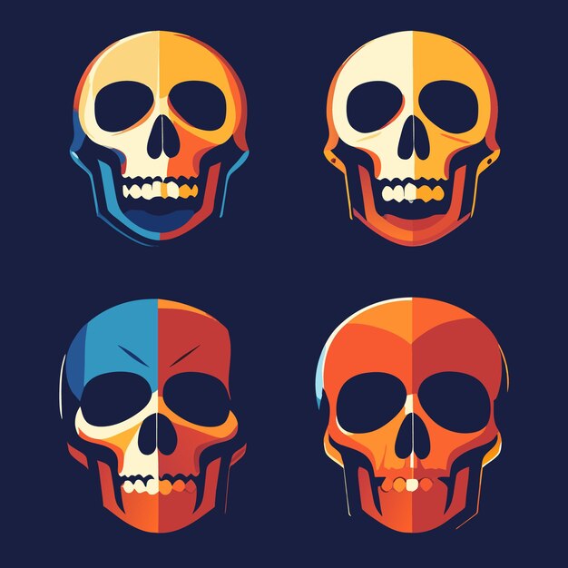 Vector skull collection a quartet of vector art